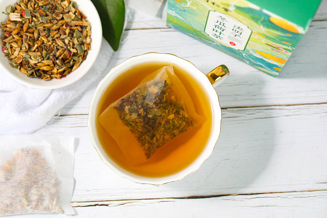 國風小清新 決明子冬瓜荷葉茶產品攝影場景構建